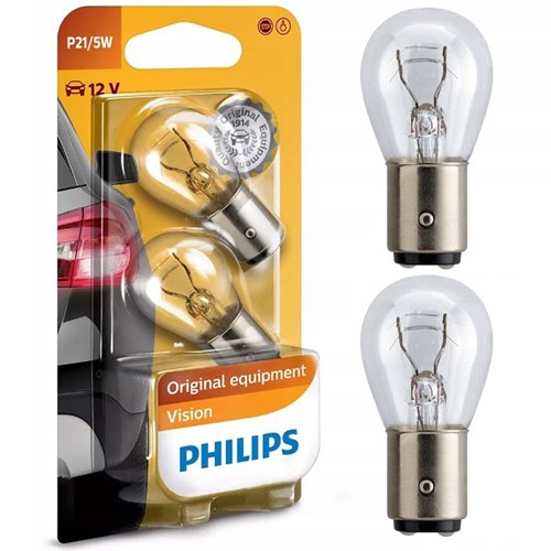 2x żarówki philips p21/5w bay15d 12v vision +30%