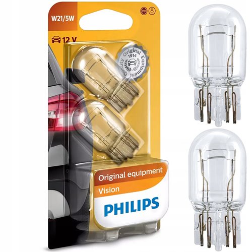 2x żarówki philips w21/5w w3x16q 12v vision +30%