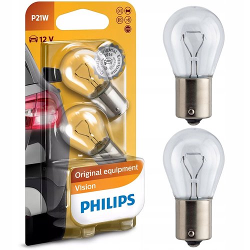 2x żarówki philips p21w ba15s 12v vision +30%