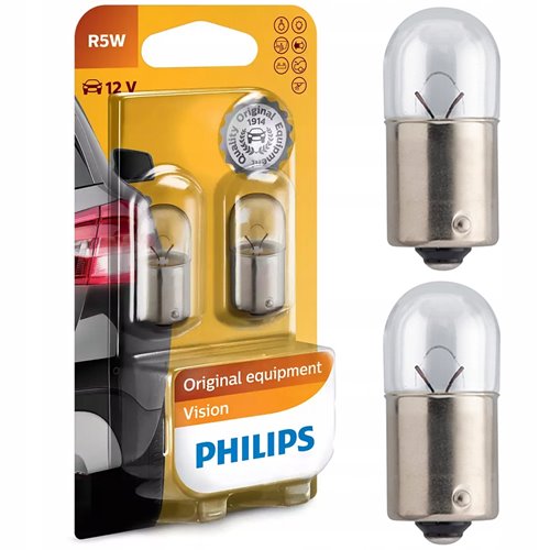 2x żarówka philips r5w ba15s 12v vision +30%