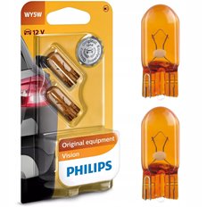 2x żarówki philips wy5w w2,1x9,5d 12v vision +30%