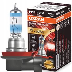 Żarówki h11 osram night breaker laser +200% +150m